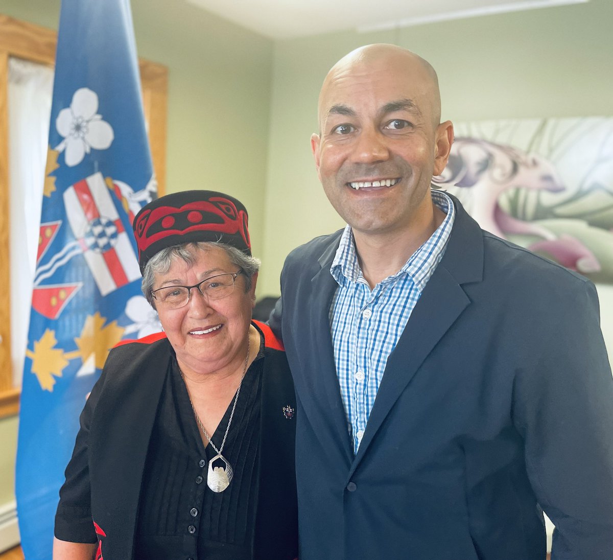 RanjPillai1's tweet photo. I was honoured to be at Taylor House this afternoon in Whitehorse for the official swearing in ceremony of new Commissioner Adeline Webber for a term of five years. Congratulations Commissioner Webber and I look forward to our future collaborations! https://t.co/UoKTy6KeV4