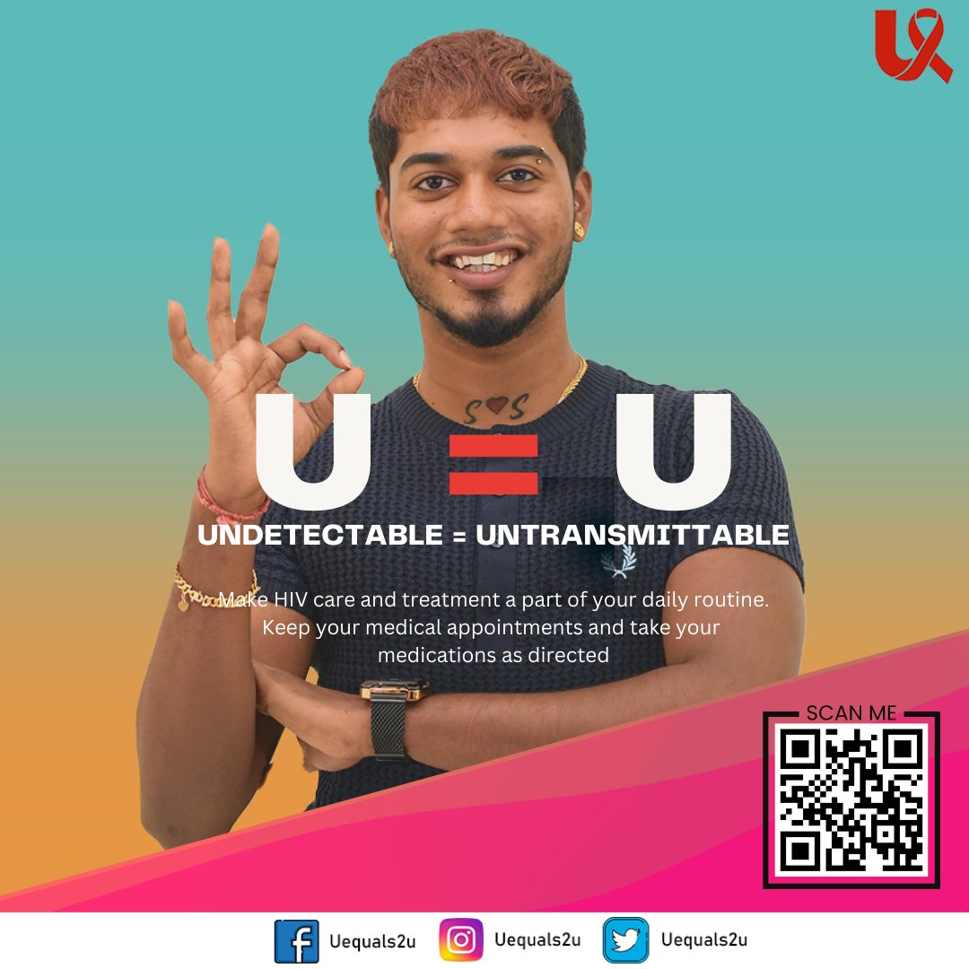 Undetectable = Untransmittable: Embrace the power of HIV care and treatment in your daily life. #UEQUALSU #HIV