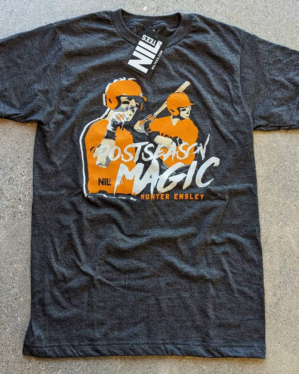 NILtees's tweet photo. Ready for some 🍊⚾ and that postseason magic ✨ This and other designs for @HunterEnsley available NOW
.
#TN #GBO #VFL #SEC #NIL #NILtees #design #new https://t.co/RlTYuRGndz