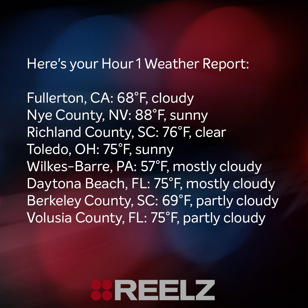 #OPNation, here is tonight's HOUR ONE #weather report. #OPLive #OnPatrolLive