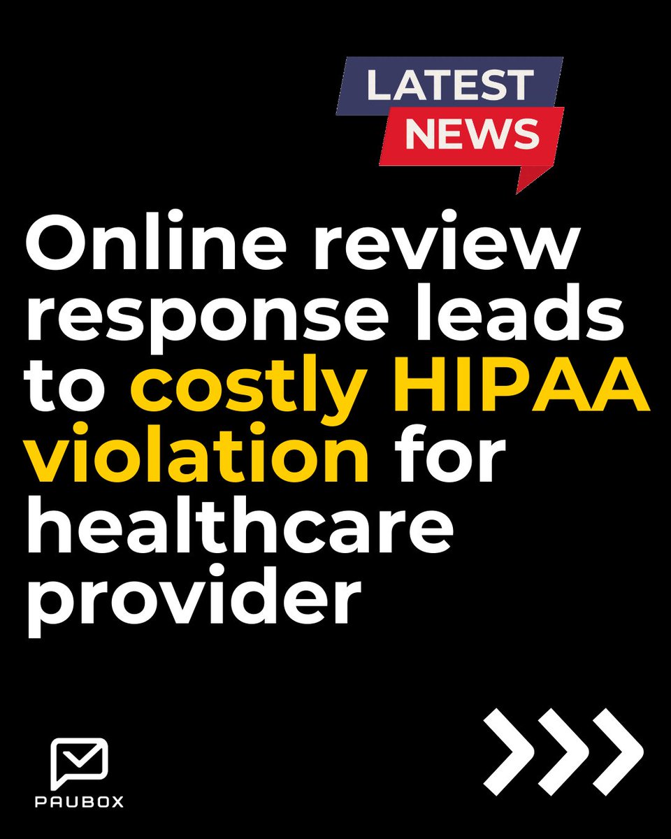 Don't let a costly HIPAA violation happen to your healthcare organization! Learn from a real-life case study and discover the importance of proper online review response. Stay compliant and protect patient privacy. R#HIPAACompliance #HealthcarePrivacy 
hubs.la/Q01S_1R10