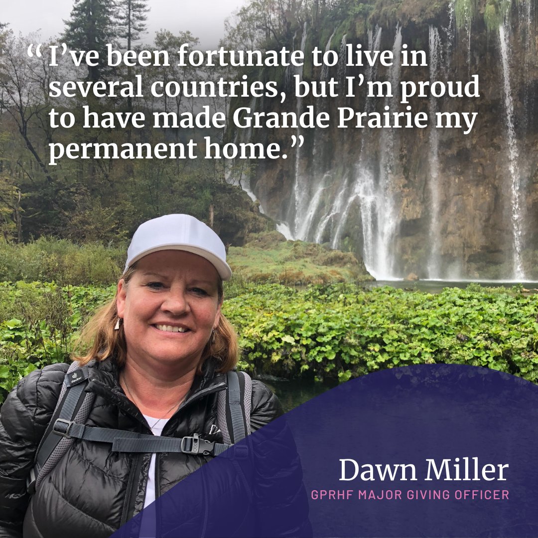 GPRHFoundation's tweet photo. Have you met Dawn Miller, our Major Giving Officer?  

She’s a born-and-raised Albertan from a close-knit family, who moved to GP in 2004. 

Did you know that she’s lived in several countries and has a few more on her bucket list? 

#GrandePrairie #YQU #PeaceCountry https://t.co/O0nzl4SK31