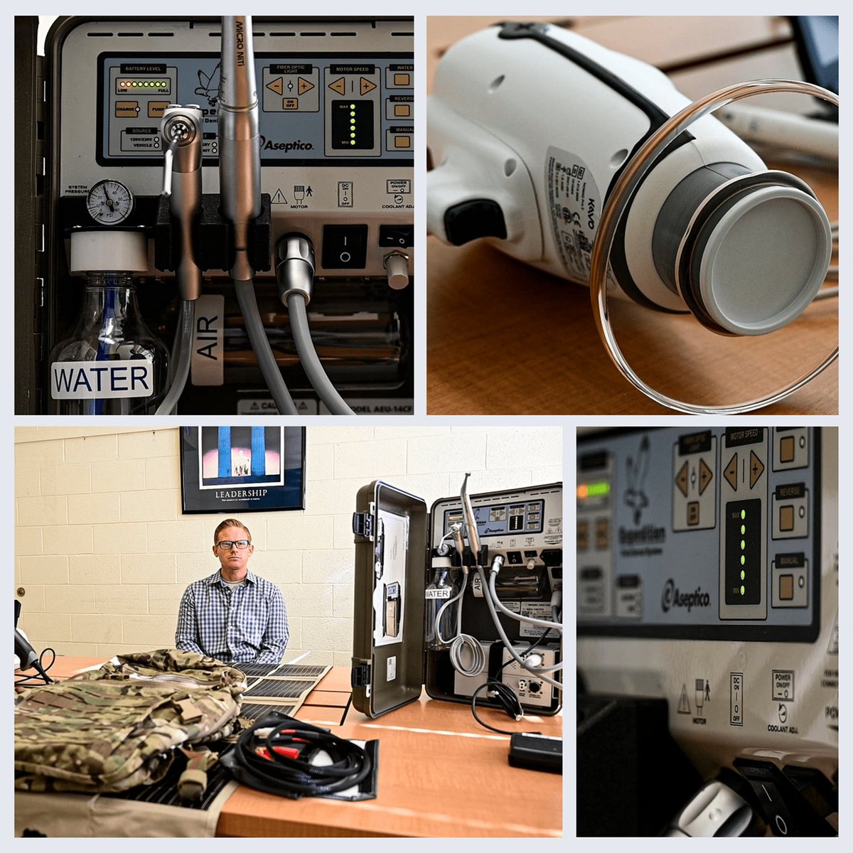 Aseptico is proud to work with the US Army to develop the AEU-14CFH, which brings dental care to deployed service members. #Army #USAMade #SalutetoService

The appearance of U.S. Department of Defense (DoD) visual information does not imply or constitute DoD endorsement.