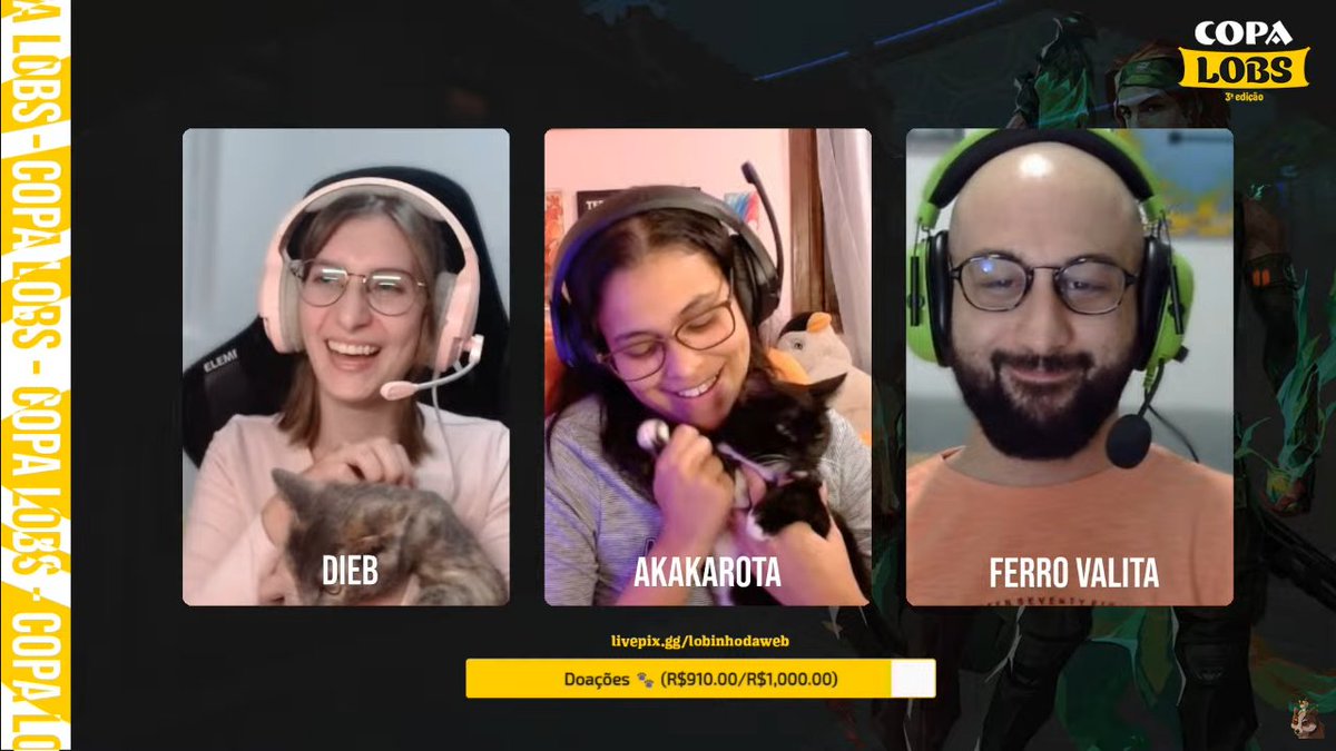 lobinho_esports's tweet photo. aaaaaaaaaa que paixão! temos pets adotados na tela da #CopaLobs
@anadiebs @aKakarota @FerroValita https://t.co/eLY3V4J9Zj