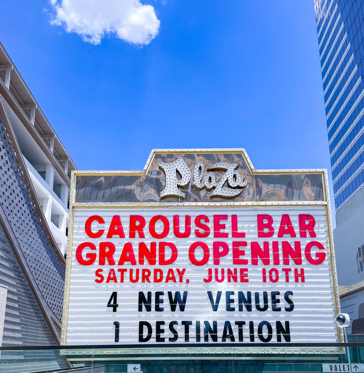 PlazaLasVegas's tweet photo. Who’s ready for the official grand opening of the @carouselbarlv, @Pinkboxdoughnut, Oscar's Patio, and @BCSlots smoke-free gaming area? 🎠🍩🍸🎰
https://t.co/Juov8gob6i
#PlazaLV #Vegas #DTLV #FremontStreet #Downforanythingdtlv #carouselbarlv #Pinkboxdoughnuts #Oscarslv #BCSlots https://t.co/rZyelaNiIu