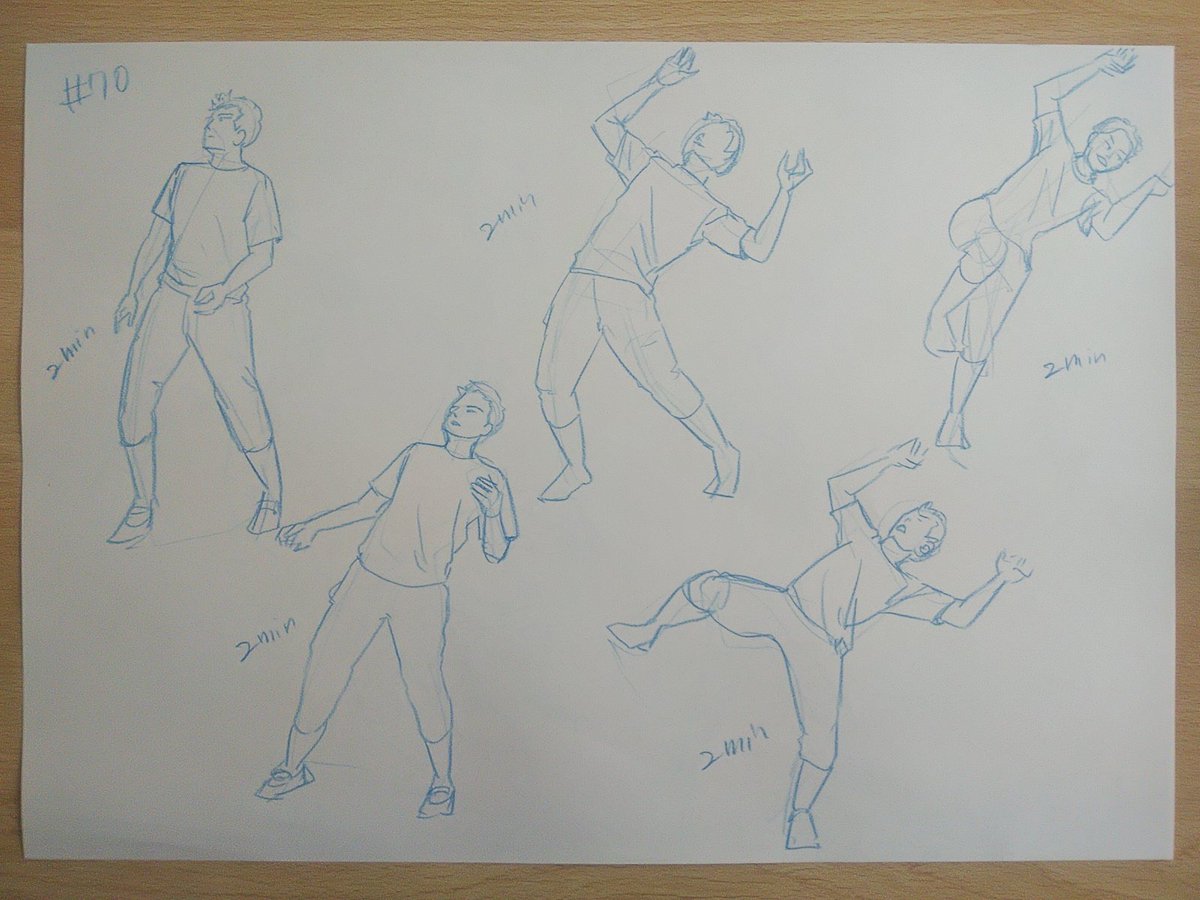 #さとまこクロッキー
#今日のクロッキー

＃67&amp;70
70の少しずつ動きの変化を描いていくパターン、いつもと違っておもしろかった。 https://t.co/K3oxgdC8vX