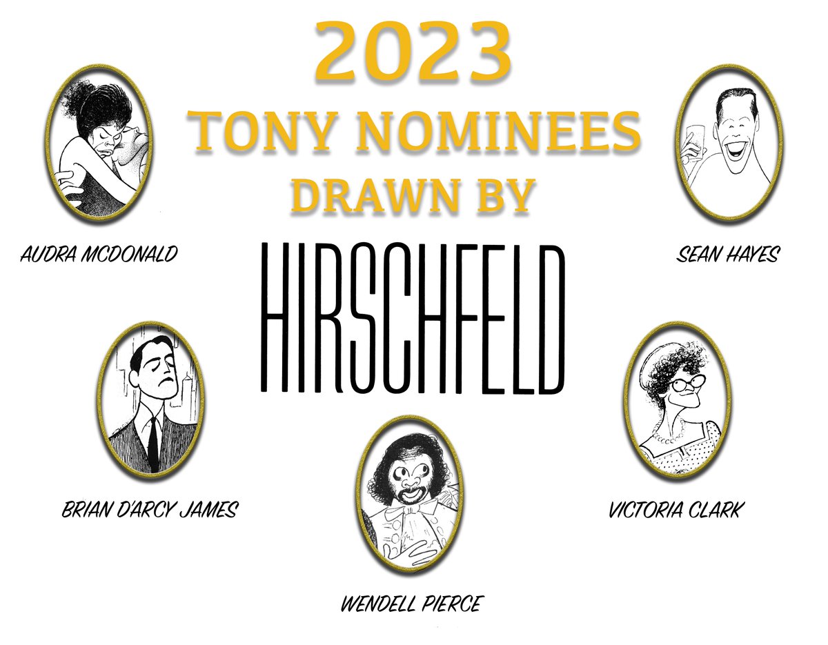 AlHirschfeld's tweet photo. Happy #TonyDay! Hirschfeld drew 5 of this year's @TheTonyAwards performer nominees: @AudraEqualityMc, Brian D'Arcy James, @WendellPierce, @Vicki_Clark, and @SeanHayes.
Good luck to all of this year's nominees! https://t.co/eSn1XeixDT