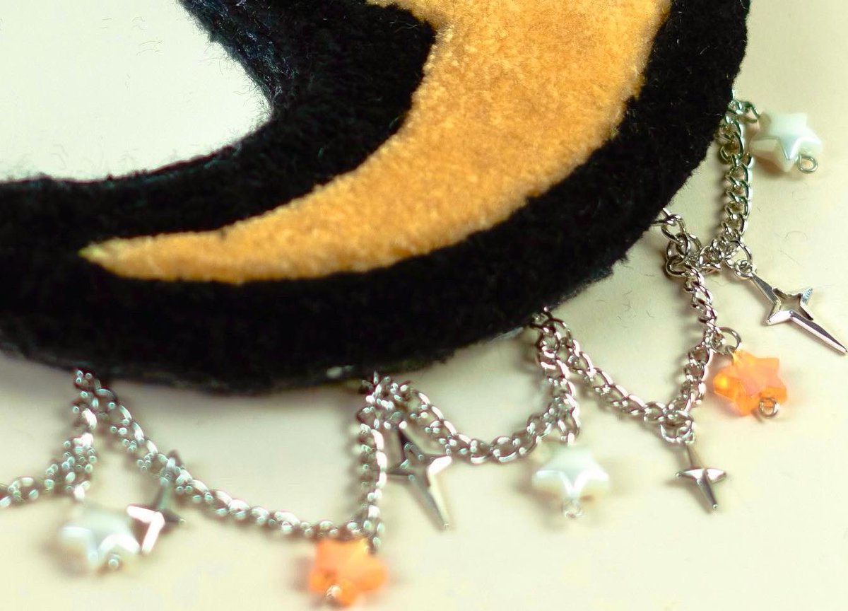 Tufted Moon mirror with charms attached 🌙