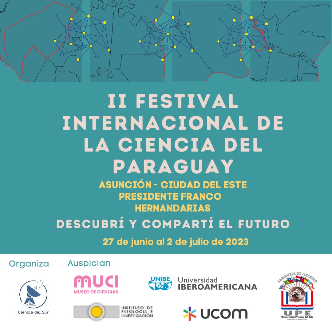 SurCiencia's tweet photo. 🔭🔬🧪🤖💻🇵🇾 Conferencias, charlas, mesas de debate, ciclo de webinarios, talleres científicos, foro de ciencia y negocios, visita a colegios, star party, observación astronómica y observación de aves forman parte del programa. https://t.co/Eltc1GB6lj