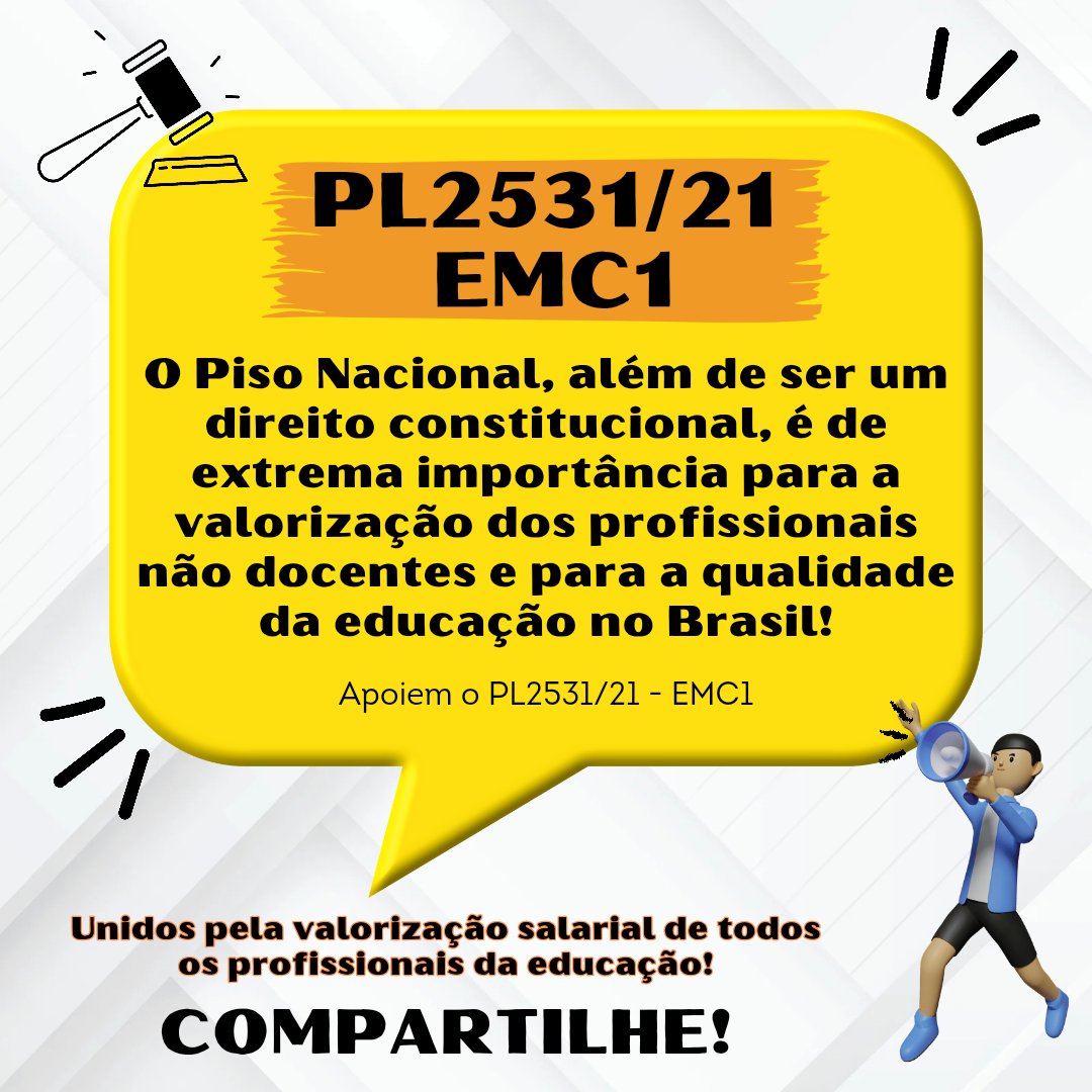 GiseleNesme's tweet photo. Nossa luta é pelo incentivo às carreiras invisibilizadas da educação! Apoie o Projeto de Lei 2531/2021 que pretende instituir o piso nacional para os profissionais não docentes!
#AceiteEMC1
#incluirOperacionalPL2531_21
#75dopisodomagisterioaoPL2531_21
#aceleremPL2531_21 https://t.co/ZCho1HVZuQ