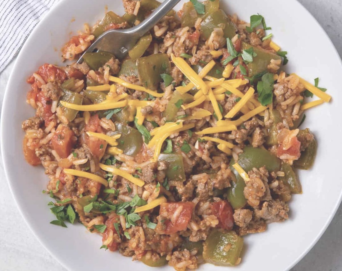 Un stuffed Peppers with <a href="/Silver_Palate/">The Silver Palate</a> pasta sauce! Yum! tasteofhome.com/recipes/unstuf…