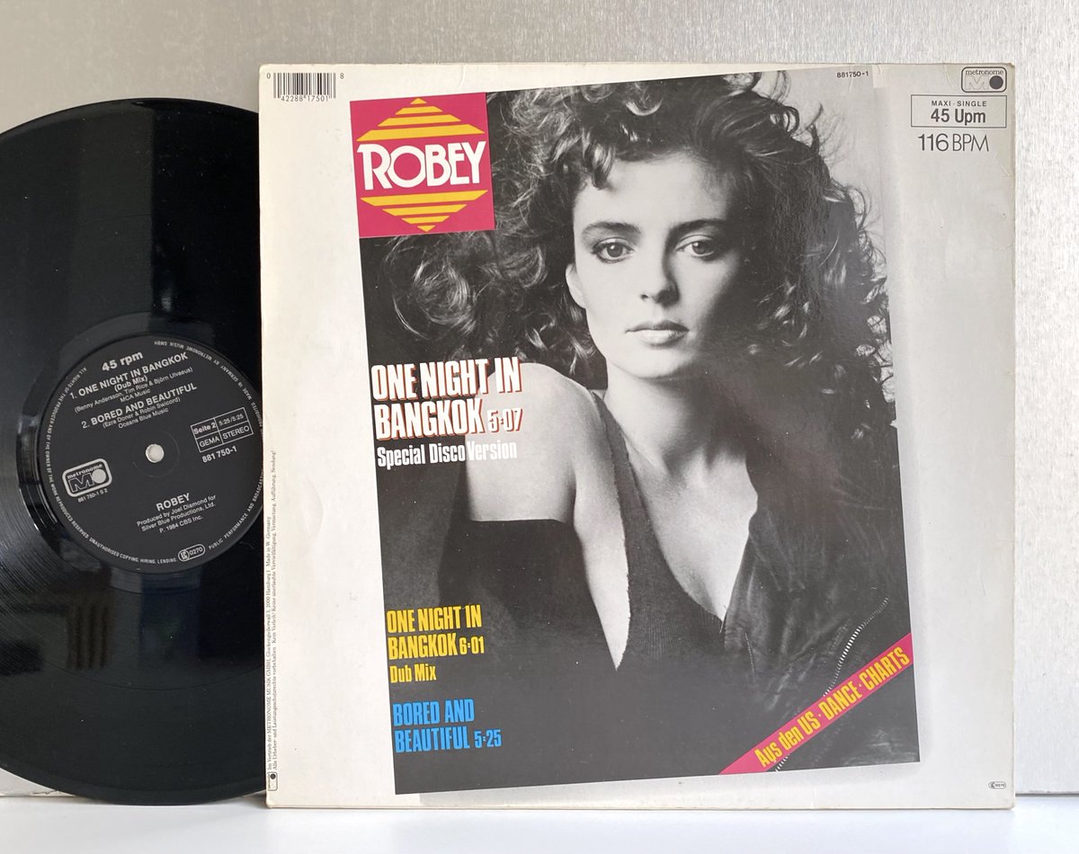 _CosmicCourier's tweet image. ROBEY『One Night In Bangkok』12”
1984 Germany Metronome

((Dub Mix))
🎵youtu.be/HXqNg_xnhv0

#Robey #JoelDiamond #BjörnUlvaeusAndBennyAndersson #TimRice #eurodisco #synthpop #80smusic #vinylrecords #レコード❤️‍🔥🎶