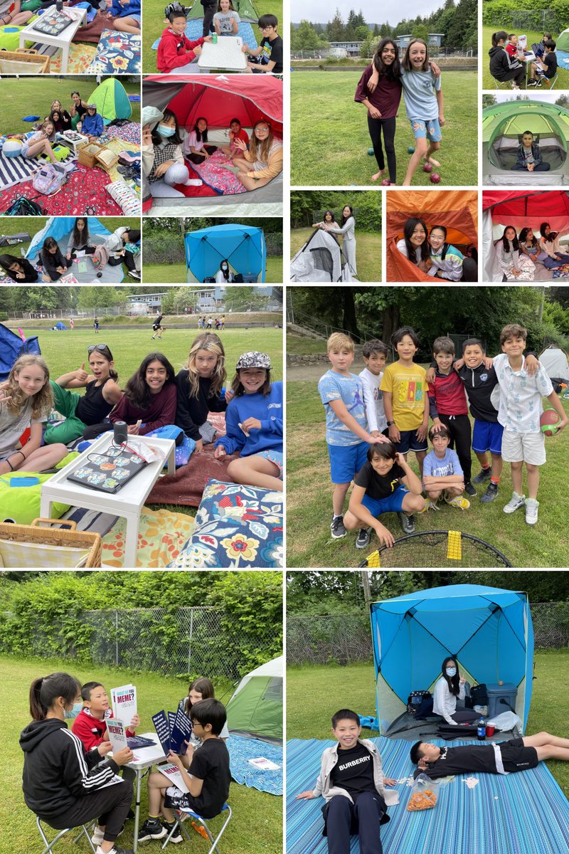 Grade 6s camping out at school 🏕️ ⁦<a href="/westcot_school/">Westcot School</a>⁩ ⁦<a href="/WestVanSchools/">WestVanSchools</a>⁩