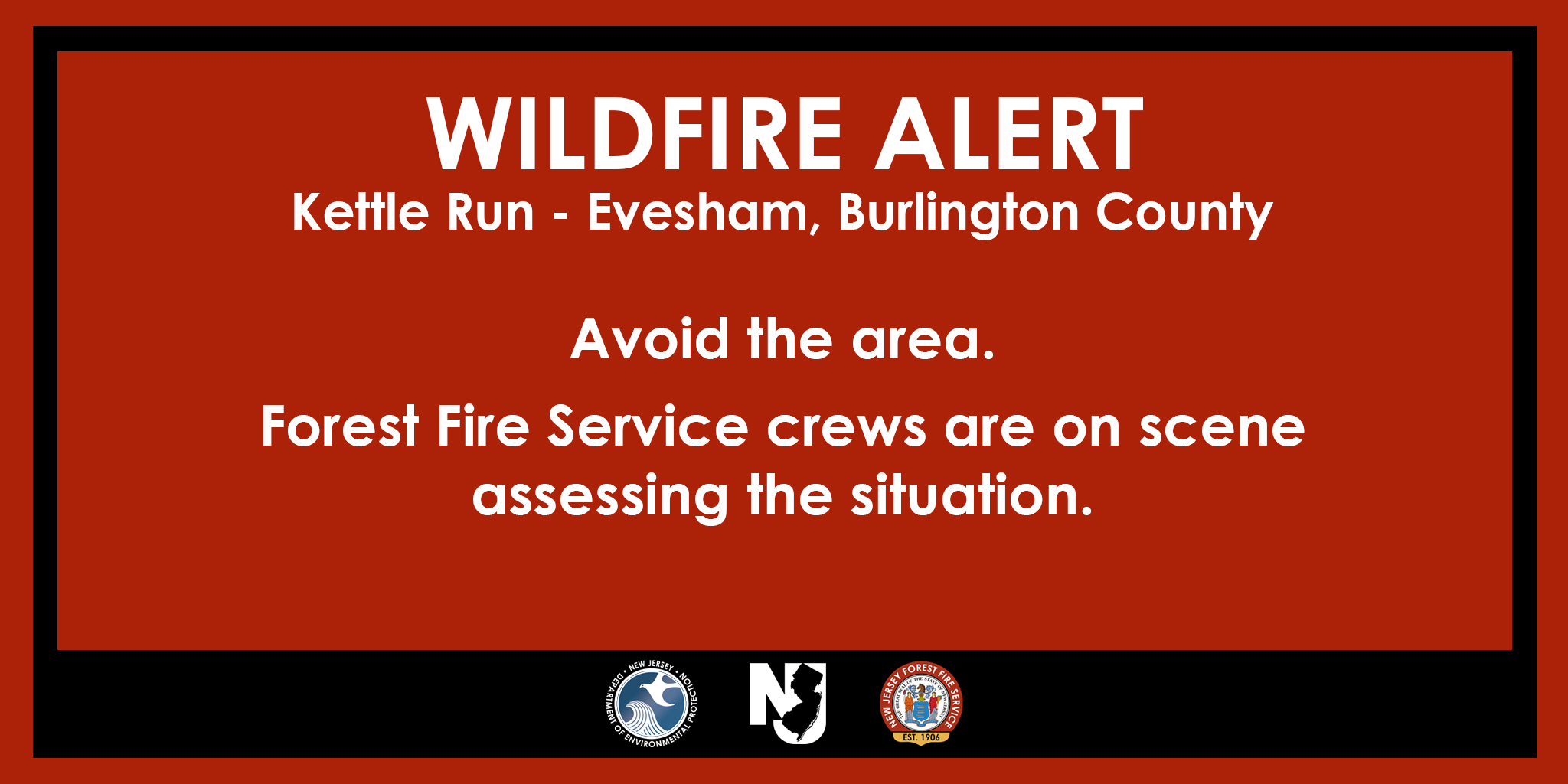 New Jersey Forest Fire Service on Twitter "NEW INCIDENT WILDFIRE