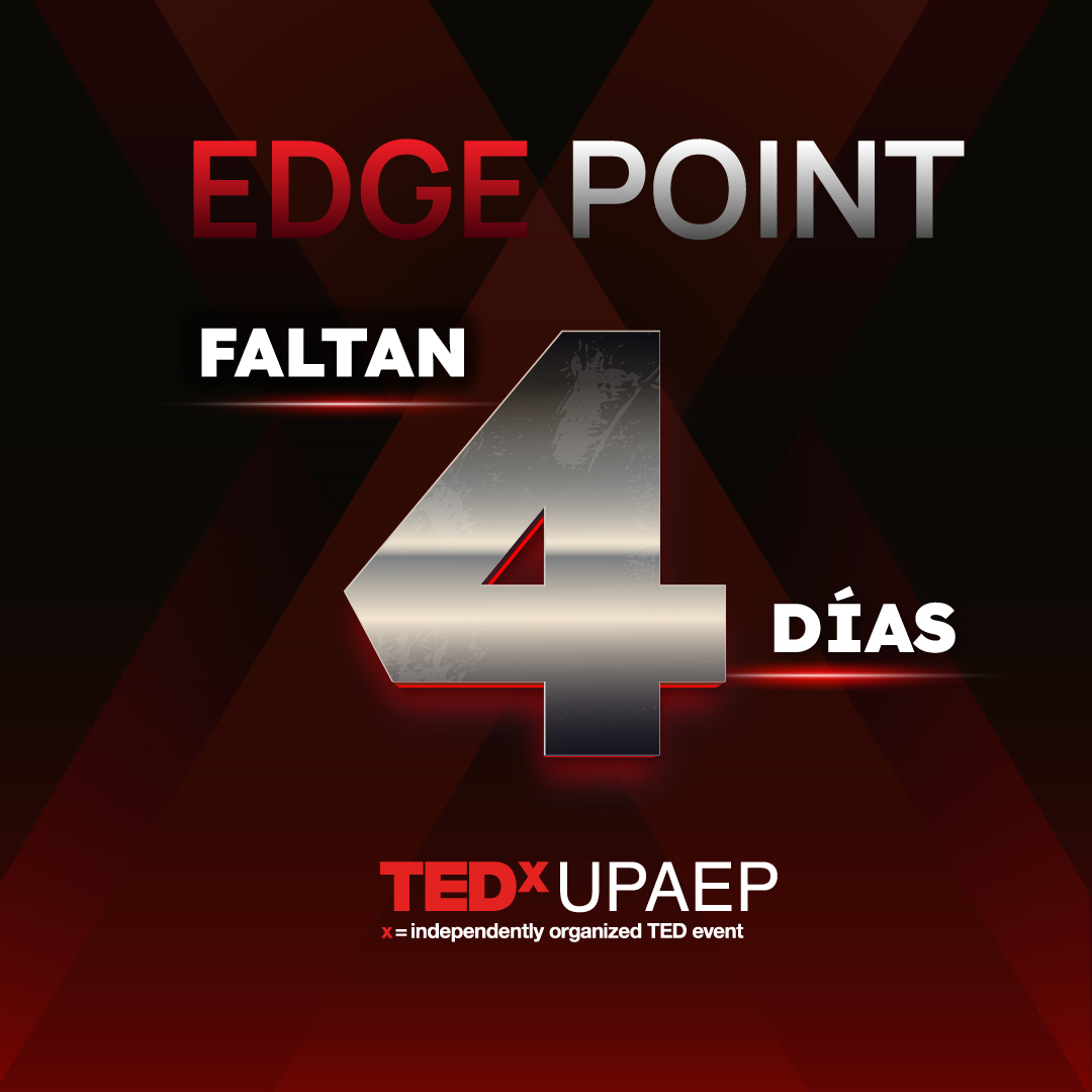 ¿Ya tienes tus boletos? 🤩🔥
En 4 días nos vemos en el Centro de Vinculación UPAEP para #EDGEPOINT 

Adquiere tu boleto en el link de nuestras historias o en nuestro perfil 🎟️

#TEDxUPAEP 
#TEDxevents #soyupaep #UPAEP #TEDTalks #Puebla