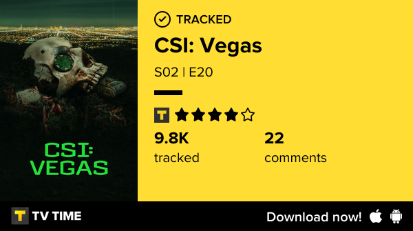 I've just watched episode S02 | E20 of CSI: Vegas! tvtime.com/r/2Qzt7 #tvtime