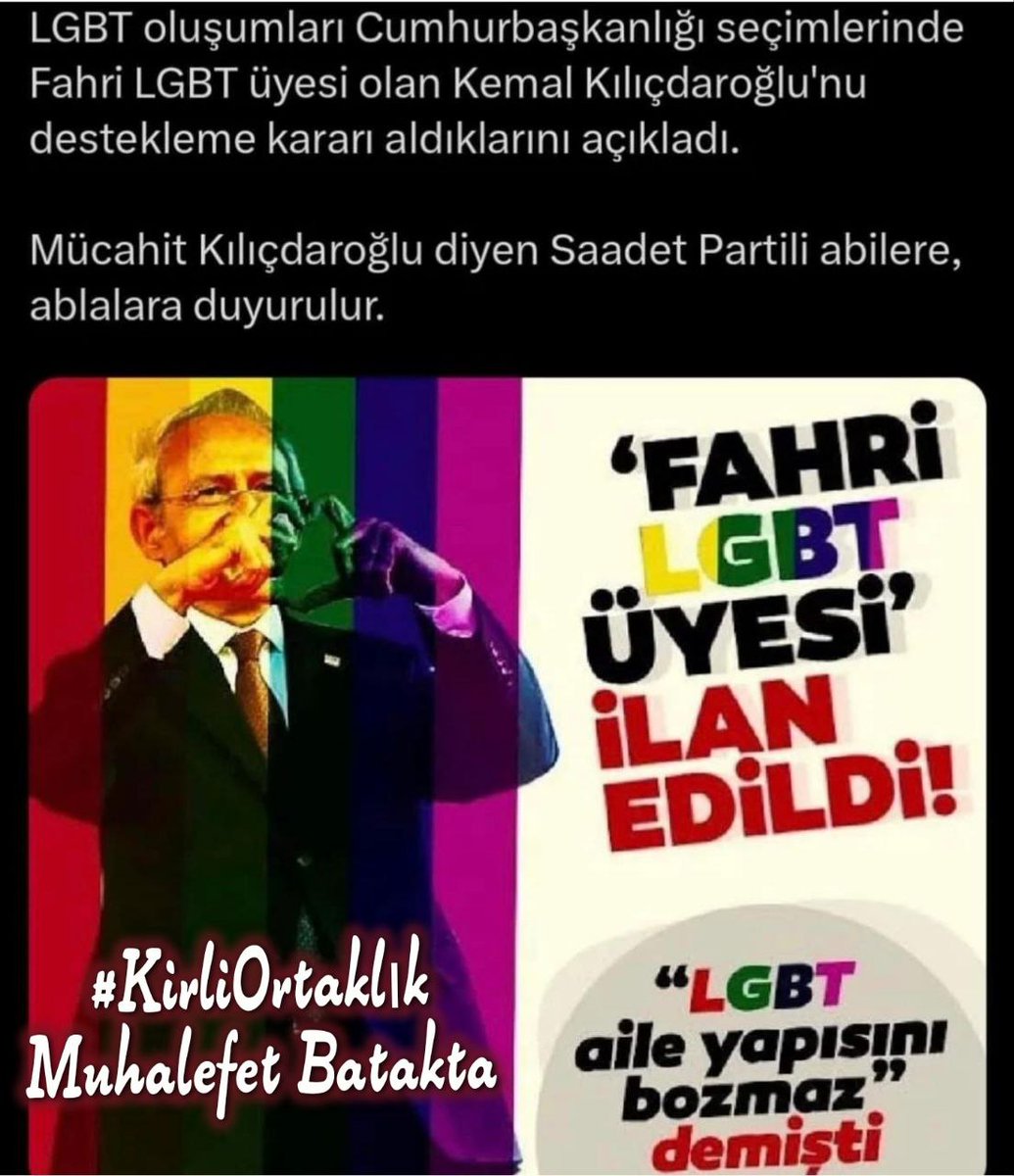 @Furkanakgndzz00 @ErduranMe Saadet partisi İzmir il başkanı bana mesaj atarak Cumhurbaşkanımız'ın ve destekçilerinin LGBT 'ci olduğunu söylüyor.

Size kadın kolları Genel başkanınızın konuşmalarını hatırlatmak isterim.

Beni engellediğiniz gibi kadın kolları Genel başkanınızıda engeller misiniz?
@ErduranMe