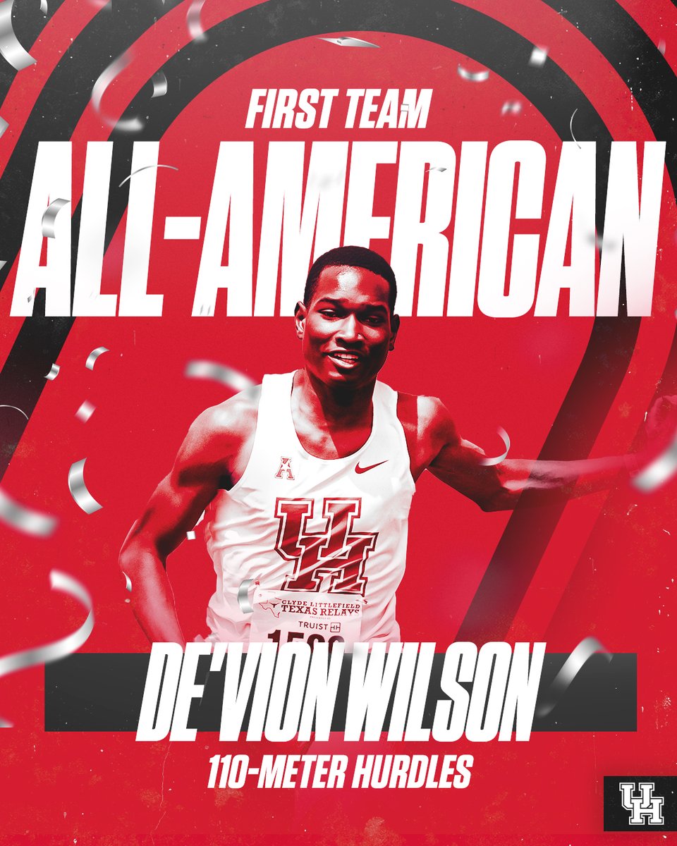 UHCougarTF's tweet photo. 🥈 SILVER MEDALIST! 🥈 

@slayvion_ runs 13.26 for ANOTHER school record and a runner-up finish in 110-meter hurdles! 

#HTownSpeedCity https://t.co/GDYUWnxjJR