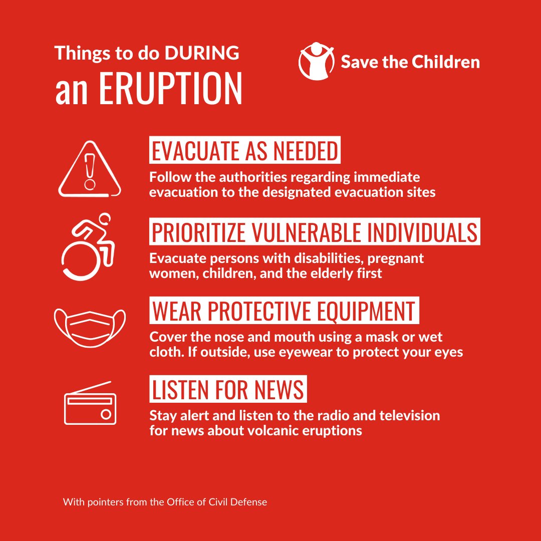 SaveChildrenPH's tweet image. ⚠️ #Mayon may erupt anytime soon. Wondering what to do before, during, and after an eruption? Here are some safety tips!

#AlertLevel3 #RedAlertOnClimate