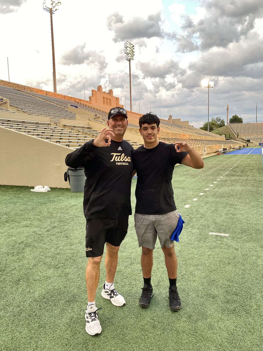 Had a great camp experience today <a href="/TulsaFootball/">Tulsa Football</a>. Thank you <a href="/Coach_G_Frey/">Greg Frey</a> @TulsaCoachKDub <a href="/Switz/">Ryan Switzer</a> 🌀