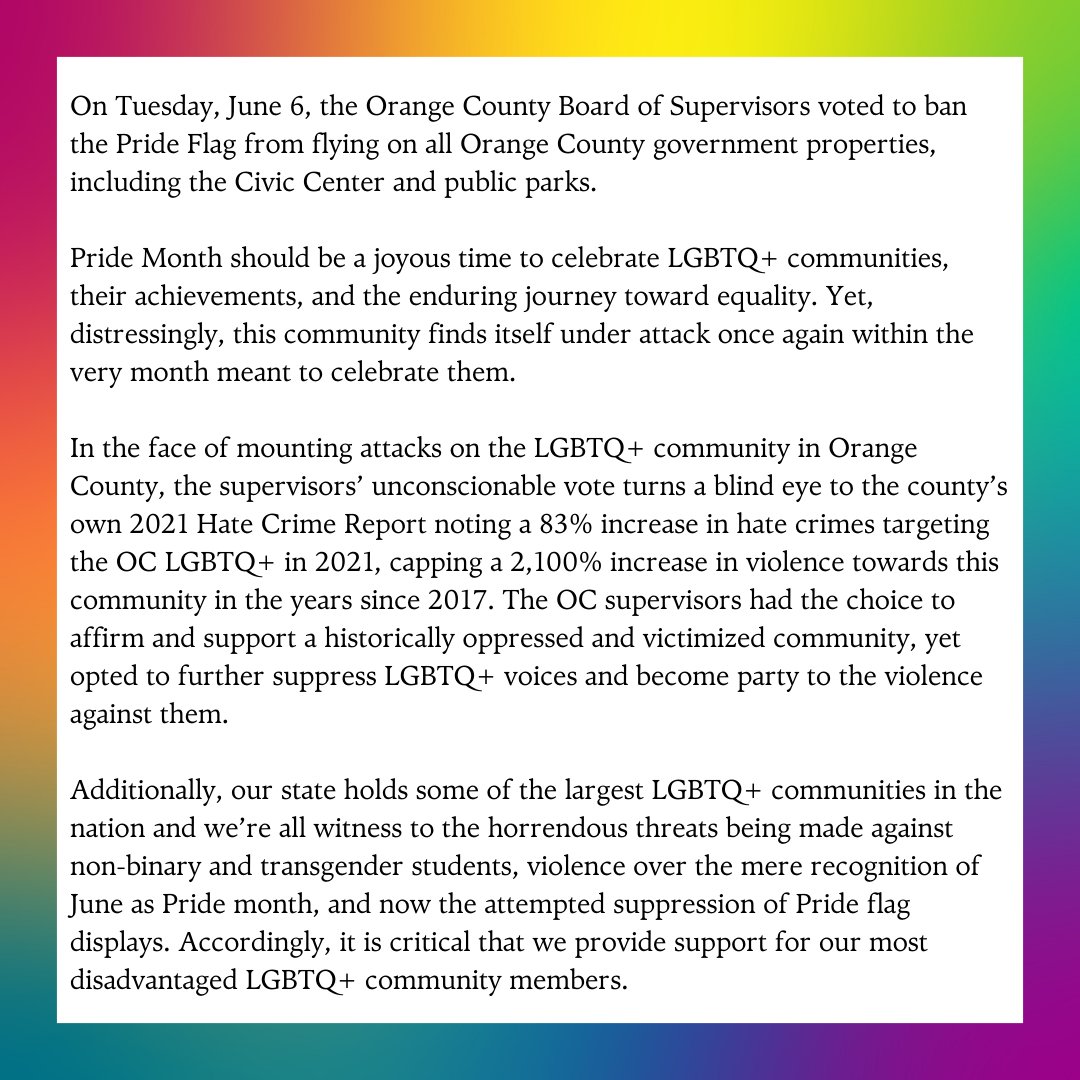 ajsocal_'s tweet photo. To the #LGBTQ+ community, we stand with you & will continue to fight for your right to not only exist, but to thrive.
Read our statement below & support these LGBTQ+ orgs! ๐ณ๏ธโ๐โค๏ธ๐งก๐๐๐๐
#ajsocal #pridemonth #aapi #asianamerican #policy #OCBE #advocate #advocacy #lovewins https://t.co/22pnFM3hgo