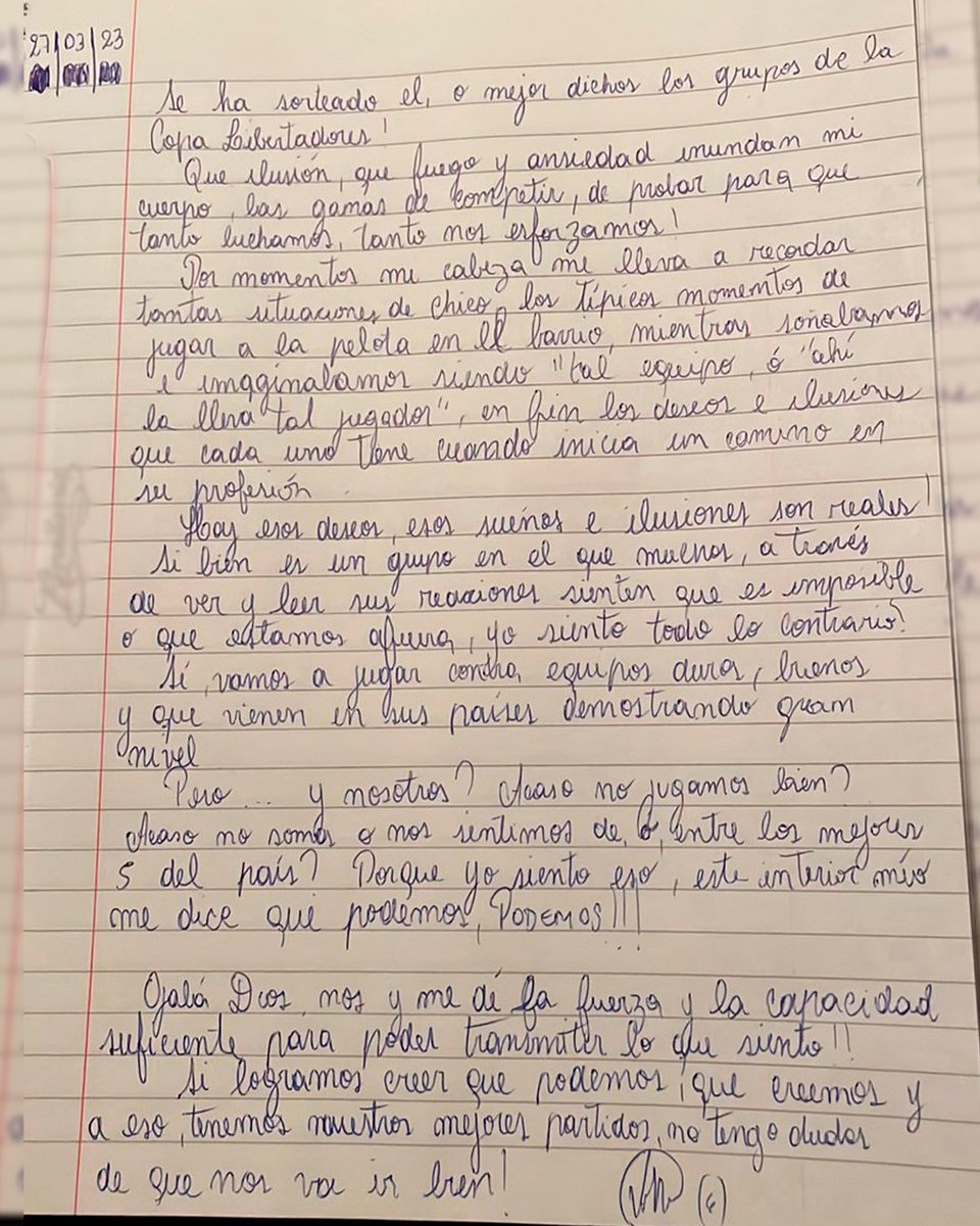 AAAJoficial's tweet photo. #AAAJ 🏆 27/03/23 "Estaba escrito" ✍
Firma: Lucas Villalba
#Libertadores. https://t.co/yqCCKFylLd