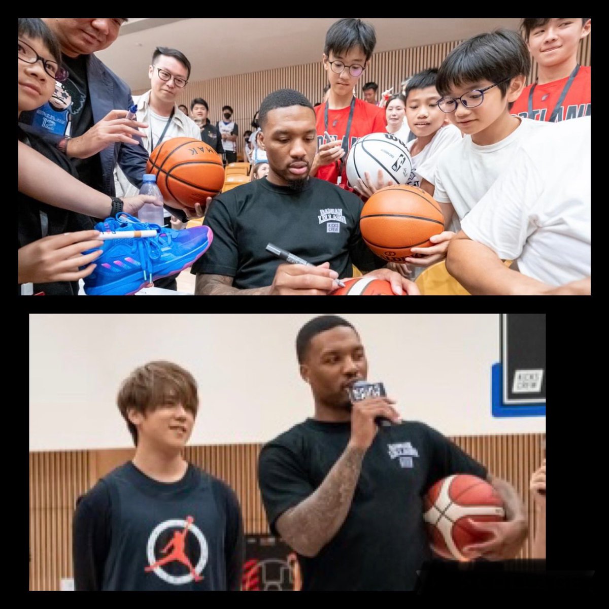 Thank you for coming to Hong Kong Damian Lillard. Fans here are so thrilled. Dreams come true for Keung To to be on the same court with you, and in your team for the short game 🤩🤩🤩

#KeungTo 
@Dame_Lillard
@kickscrew @trailblazers
