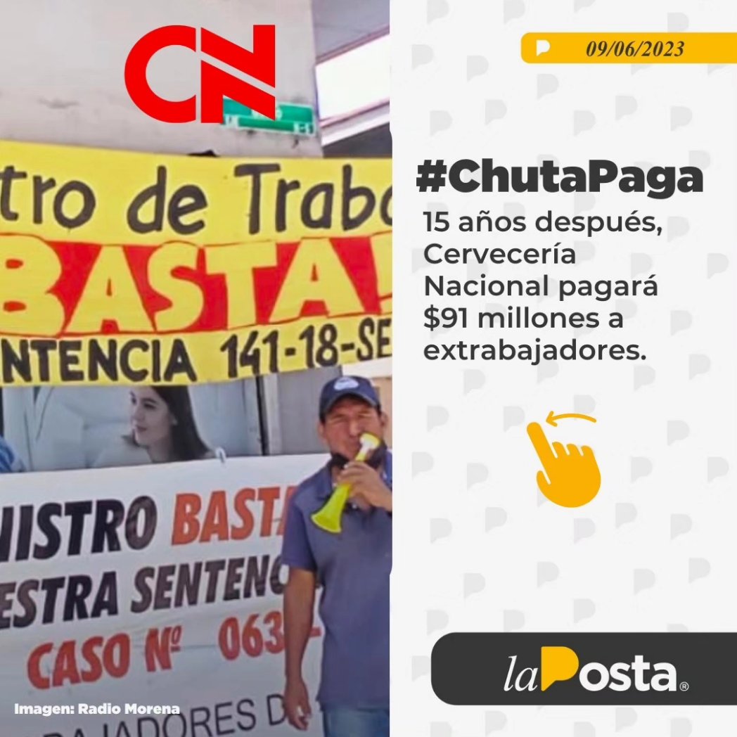LaPosta_Ecu's tweet photo. #ChutaPaga. 15 años despúes, 2.608 extrabajadores de Cervecería Nacional, incluidos 200 herederos de colaboradores que fallecieron en el proceso, recibirán un billete que les debían desde 1990. https://t.co/Gml7Gh4598