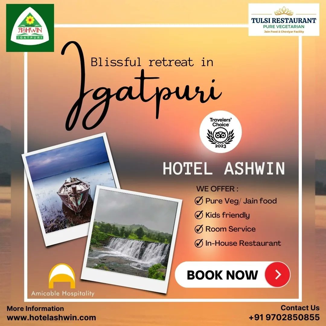 Immerse yourself in the beauty of nature at Hotel Ashwin, your ideal monsoon getaway.

#HotelStay #LuxuryStay #Staycation #TravelMore #HotelLife #VacationModeOn #ResortLife #WeekendGetaway #HolidayVibes #HotelRoom #RoomWithAView #Igatpuri #IgatpuriDiaries #IgatpuriTrip