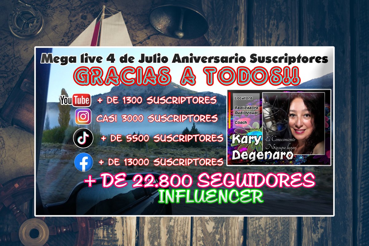 Karinadegenaro's tweet image. SIMPLEMENTE GRACIAS A TODOS!!! #gracias #atodos #porapoyarme #nadaesfácil #perotodo #esposible #cuandohayganas #decrecer #desermejor #cadadía #pormi #pormishijas #enhomenaje #amispadres #4dejulio #pormicanaldeyoutbe #bitácoras   21hs