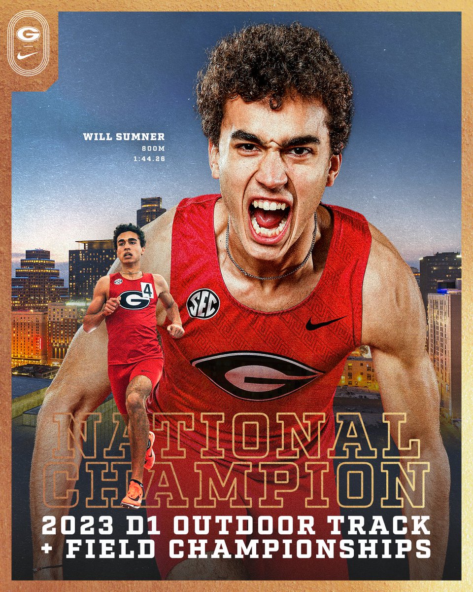 🚨🚨#𝐈𝐋𝐋𝐖𝐈𝐋𝐋🚨🚨

True freshman Will Sumner obliterates the field for the 800m 🥇 to become the No.5⃣ ALL-TIME COLLEGIATE PERFORMER with a #Dawgs &amp; facility record 1:44.26‼️

This is <a href="/universityofga/">UGA</a> first outdoor national championship in the event. 

#GoDawgs | #NCAATF