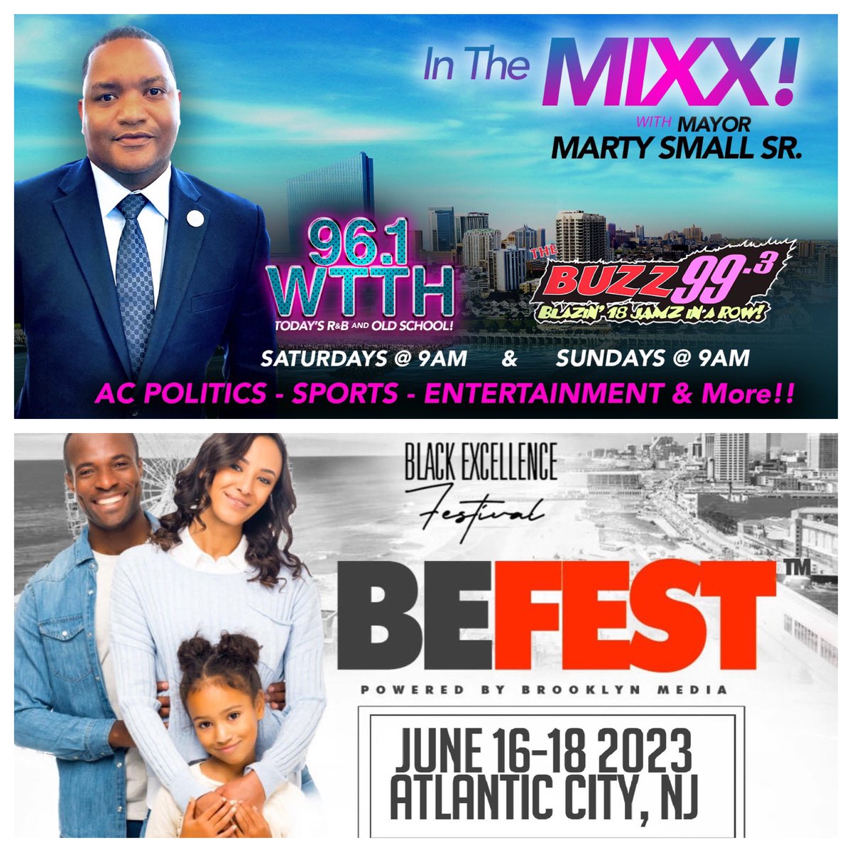🚨LISTEN SATURDAY 9AM SHARE🚨

🗣Listen on the radio at 96.1 FM.
Online at 961wtth.com or 
993thebuzz.com 

“We LIVE, We LIT, We OUTSIDE - 
Mayor Marty Small Sr. 

This Weeks Guest
The Black Excellence Festival
\NATHAN SMALLS/
 
#teamsmall #mayorsmall