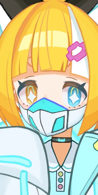 おはみゅ〜〜  本日はお昼からパッションイングリッシュなアモアスコラボがありますみゅ!!  なんかちゃんとフルマスク見てもらったことなかったかもと思ってキメてみましたみゅ #おはようVtuber #Vtuber
