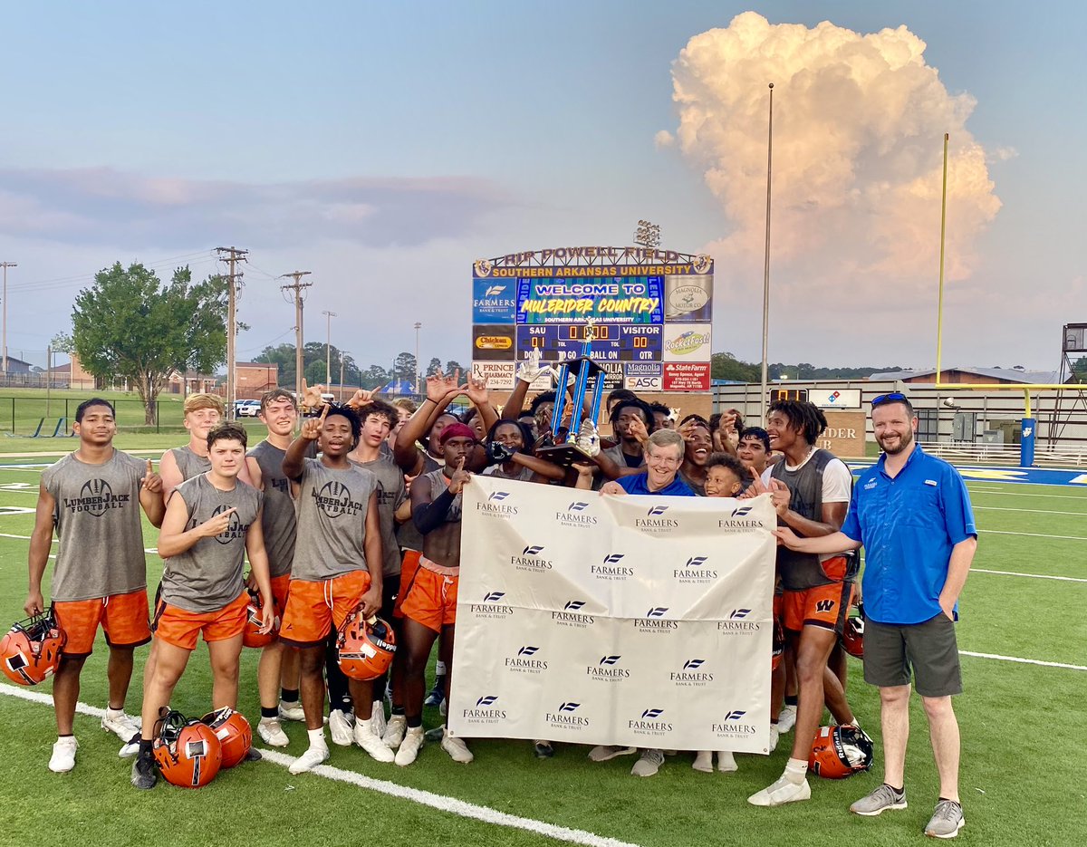 Mulerider Football (@saufootball) on Twitter photo CONGRATS to the <a href="/WHSjacks/">Lumberjack Nation</a> for winning the 2023 <a href="/MyFBTBank/">Farmers Bank & Trust</a> MULERIDER SHOOTOUT!!! Was a GREAT DAY!! Appreciate all the great teams, great coaches & great people that made it happen!! 🤙🏇 CONGRATS to the <a href="/WHSjacks/">Lumberjack Nation</a> for winning the 2023 <a href="/MyFBTBank/">Farmers Bank & Trust</a> MULERIDER SHOOTOUT!!! Was a GREAT DAY!! Appreciate all the great teams, great coaches & great people that made it happen!! 🤙🏇