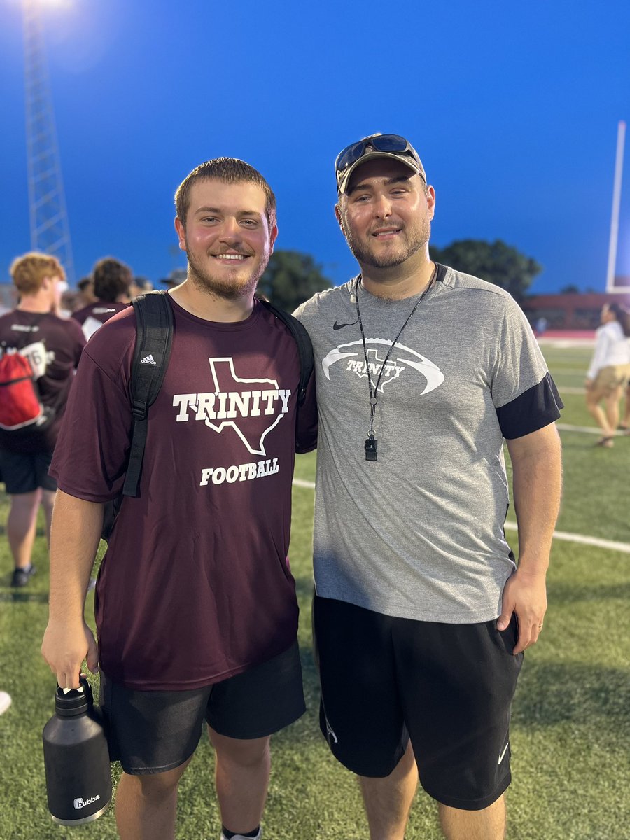 Thank you <a href="/CoachLytal/">TUFB Coach_Lytal</a> for the invite to the Trinity Elite Camp! <a href="/TUFootballTX/">Trinity University Football</a>