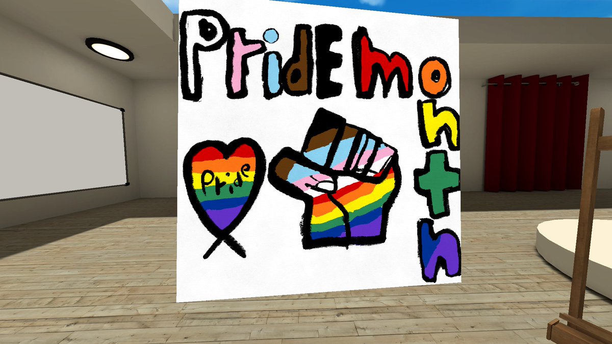 Pride Month that I drew in vrchat. 🌈🏳️‍🌈 #art #PrideMonth #VRChat #vrdrawing