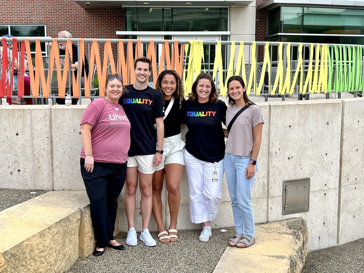 Part of our <a href="/unmc_mmi/">UNMC_MMI</a> #slpeeps #DEI team celebrating together at the LGBTQ+ Employee Alliance Pride on the Green. Great way to end the week