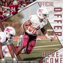 I will give thanks and praise You, O Lord my God, with all my heart - Ps 86:12

Thank you @CoachJoshLynn  for an OFFER to play for @WTAMUFootball  
I am looking forward to watching the Buffs compete this fall #BuffNation #HereWeCome #AllGasNoBrakes