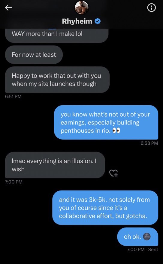 Boochie Da Sleeze. on Twitter "6. Rhy responded back after my long ass