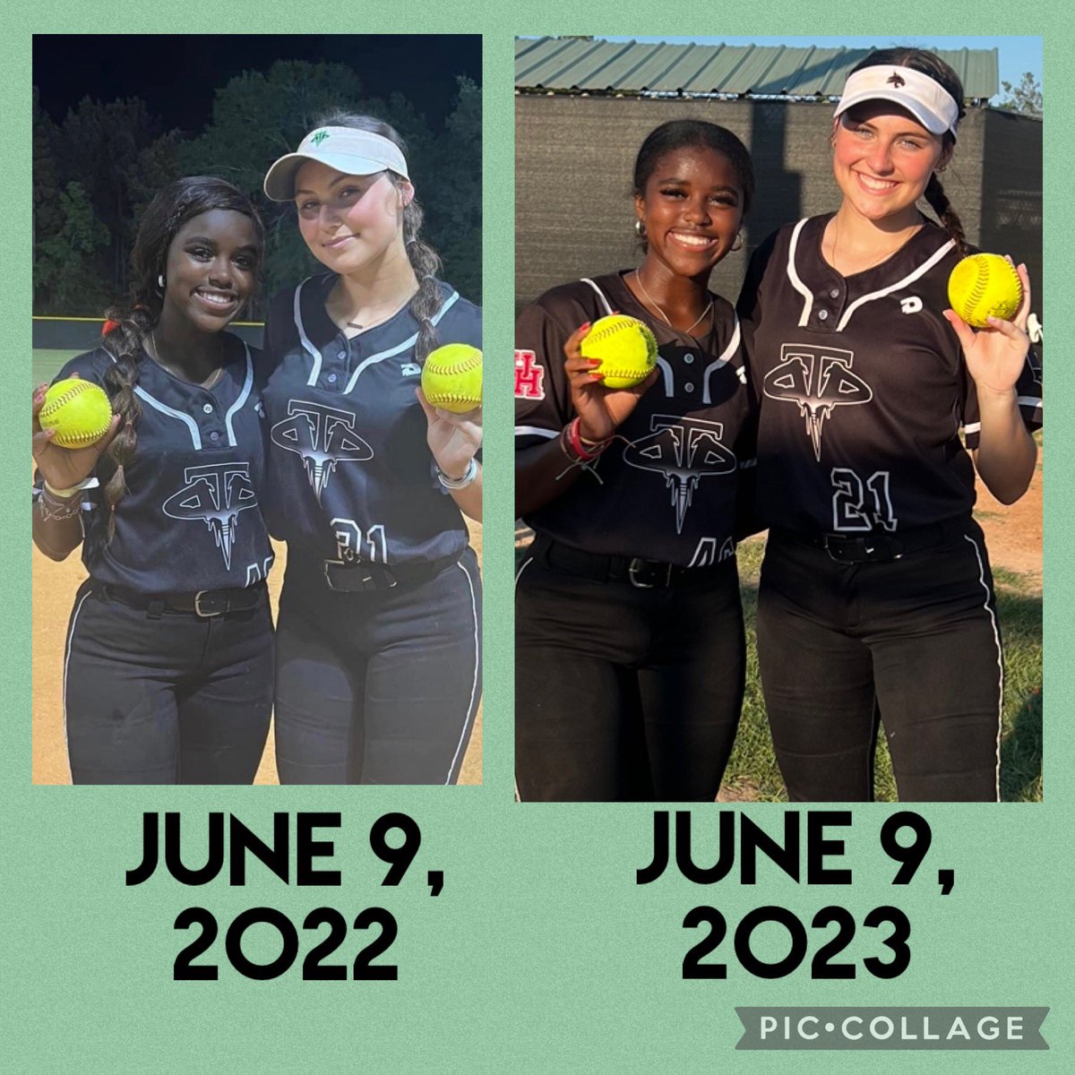 First day of the Hotshots Invitational went a little something like last year.. Same tourney, same unis, same dingers for @UHCougarSB signee @kayprudhommeSB and @TXStateSoftball commit, @GarrettMayson! 💣💣Divas play at 12:20 & 2 pm tomorrow. #hardworkpaysoff #DivaBombSquad