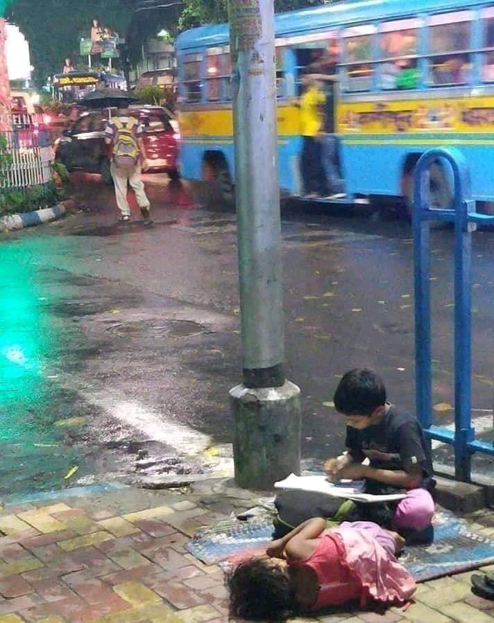 Somewhere in Kolkata 💙 I pray this boy gets all the success in life.