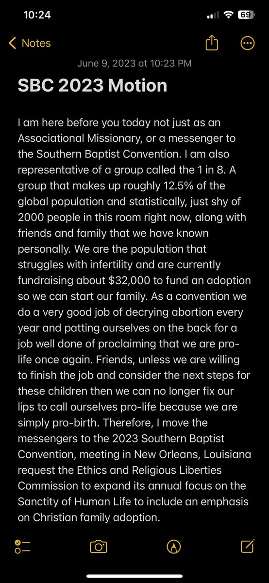 All the cool SBC kids are doing it so I thought I would post the motion that I intend to bring to the floor of the Southern Baptist Convention this coming week.