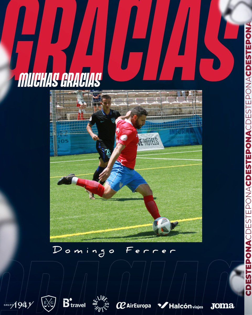 CDEstepona's tweet photo. 𝘊𝘖𝘔𝘜𝘕𝘐𝘊𝘈𝘋𝘖 𝘖𝘍𝘐𝘊𝘐𝘈𝘓 

ℹ️ El jugador Domingo Ferrer "Dominguito", NO seguirá la próxima temporada en el CD Estepona.

Muchas gracias Domingo por defender de nuevo los colores de nuestro equipo.

𝘎𝘙𝘈𝘊𝘐𝘈𝘚 ⚽️ ❤️💙 https://t.co/TUaJGjbdiu