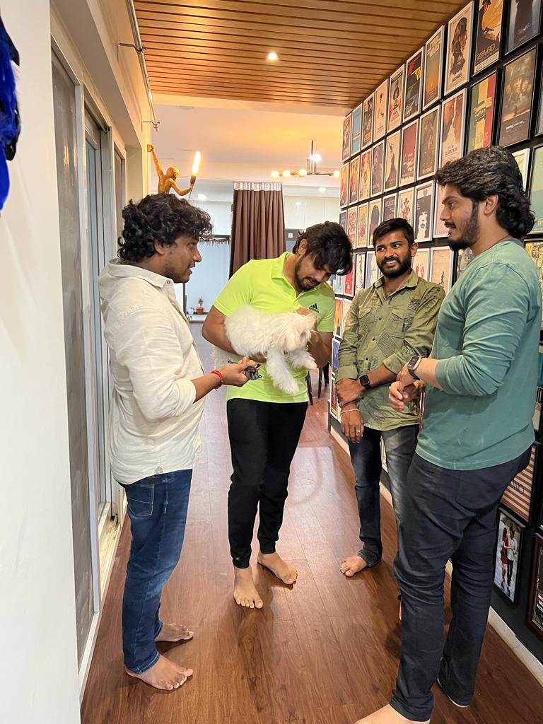 Happy to have a conversations, discussions, and many smiling moments with the tollywood youngest producer Sumanth naidu, Upcoming tollywoods biggest blockbuster director HaromHara Gnana Sagar and My boss, my friend,my well wisher, myconstant supporter Akash.❤️😊.@ActorAkashPuri