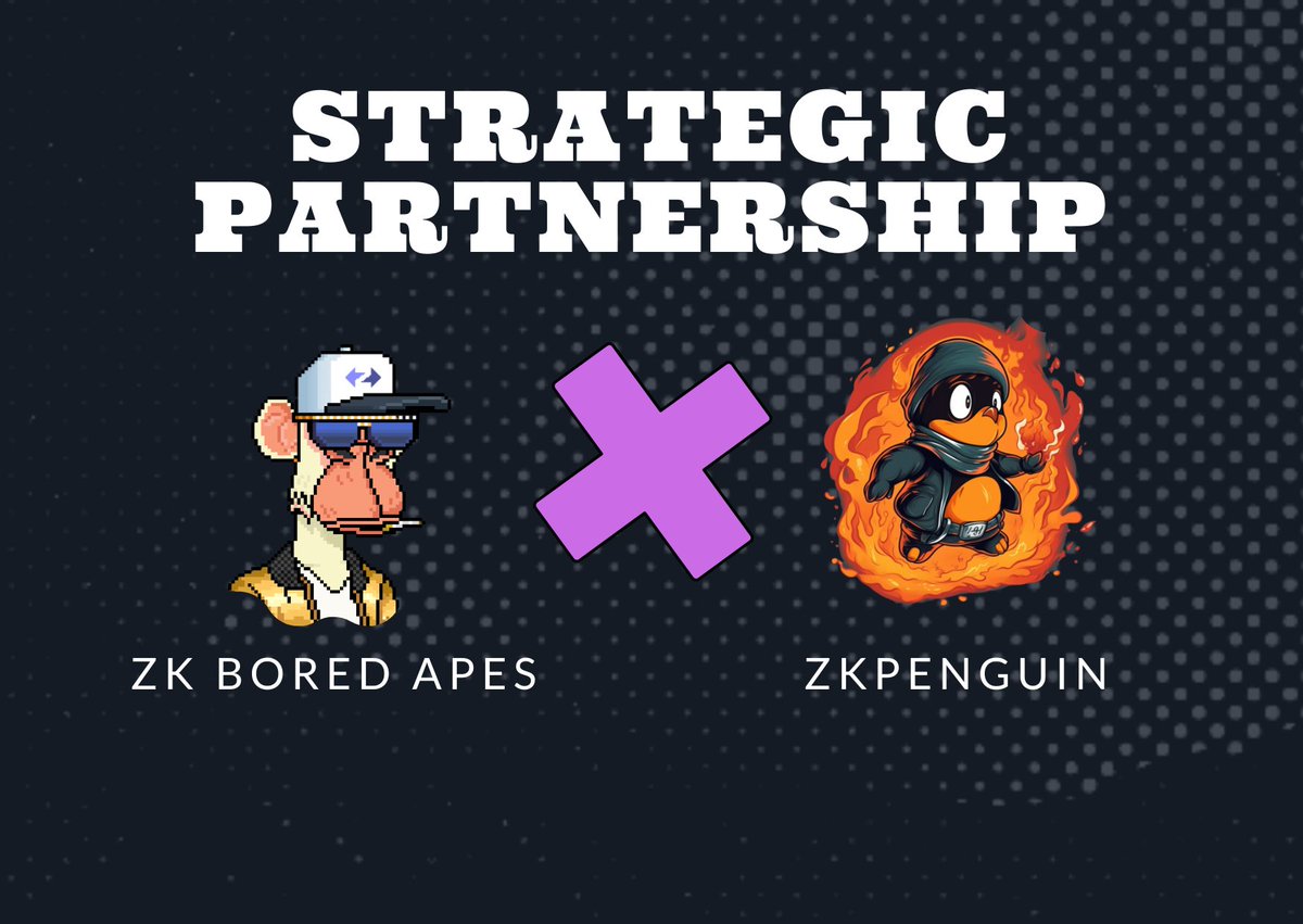 zkboredapes's tweet image. 🎉📷As part of our partnership with @zksyncpenguin , we are excited to offer:
- 5WL from @zksyncpenguin
- 3 OG roles from @zkboredapes
To participate: 
- Like and RT 
- Follow @zkboredapes &amp;amp; @zksyncpenguin
- Tag 3 friends  Time: 24 hrs

#zkSync #zkSyncEra #zkba #zkPenguin