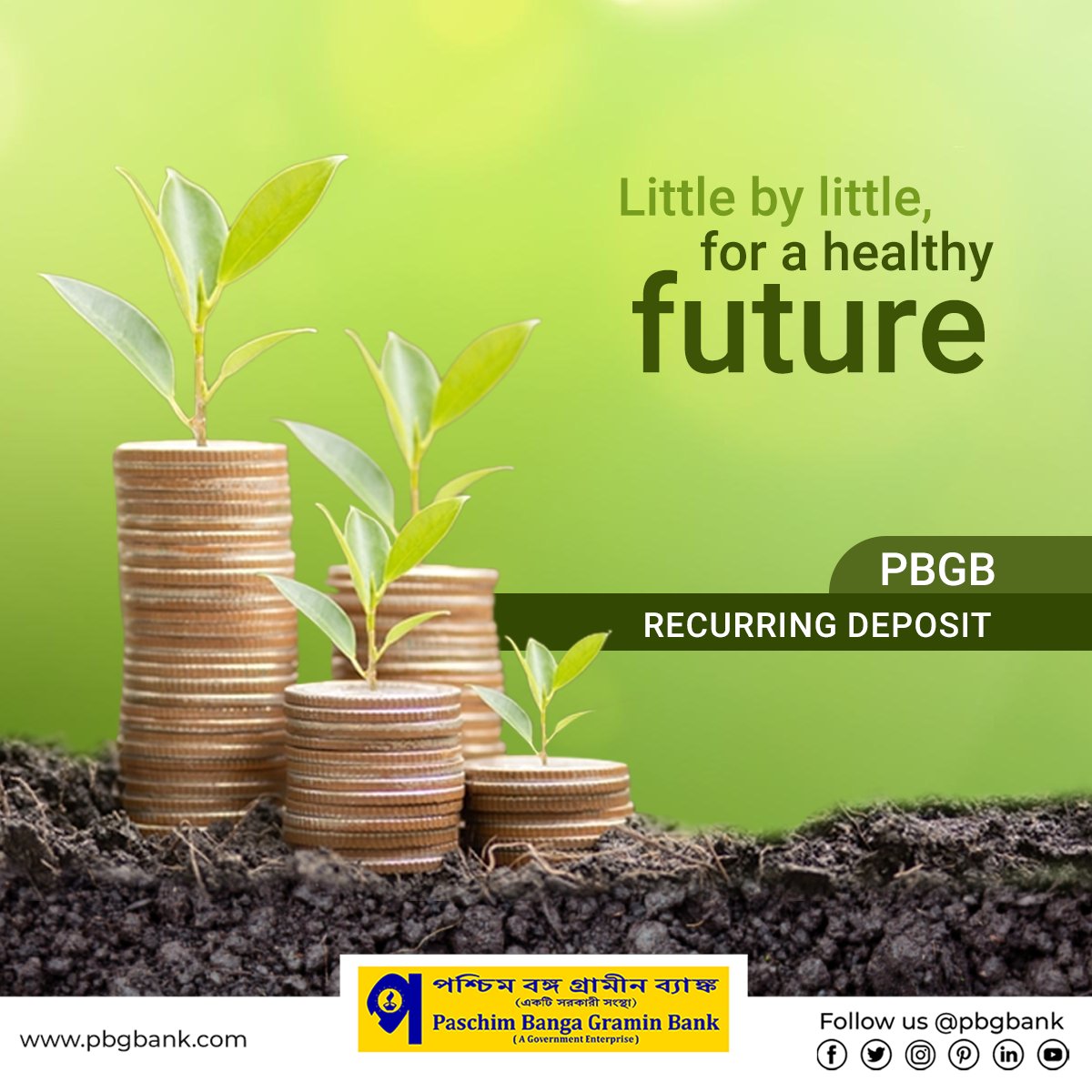wbgbank's tweet image. Little by little, for a healthy future
PBGB RECURRING DEPOSIT

#paschimbangagraminbank #pbgb #depositscheme #reccuringdeposit  #deposit #banking #savings #loans #westbengal