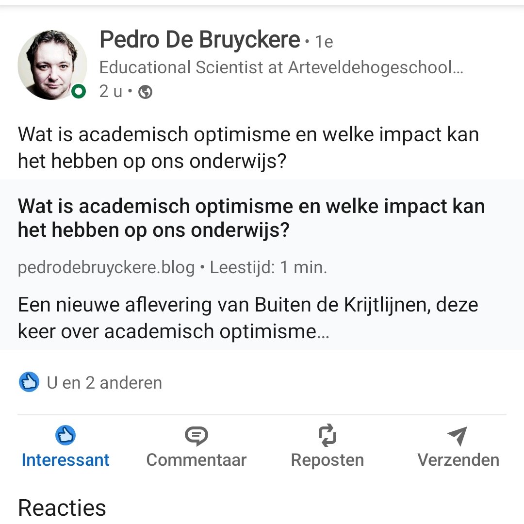 Bij de koffie ontdekken dat Pedro De Bruyckere blogt over je recente passage met @RLelieur   in Buiten <a href="/dekrijtlijnen/">Buiten De Krijtlijnen</a>  over Academisch Optimisme. Er zijn minder aangename manieren om aan het weekend te beginnen!  pedrodebruyckere.blog <a href="/UAfsw/">UniversityAntwerpFSW</a>