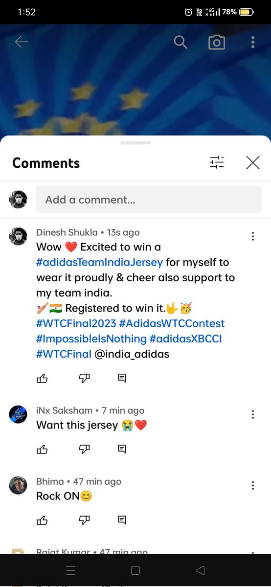 @india_adidas Done.. Excited to win a #adidasTeamIndiaJersey for myself in this exciting giveaway as I'm die hard Cricket Lover.🏏🇮🇳 Registered to win it.🤟🥳
#WTCFinal2023 #AdidasWTCContest 
#ImpossibleIsNothing #adidasXBCCI  #WTCFinal @india_adidas