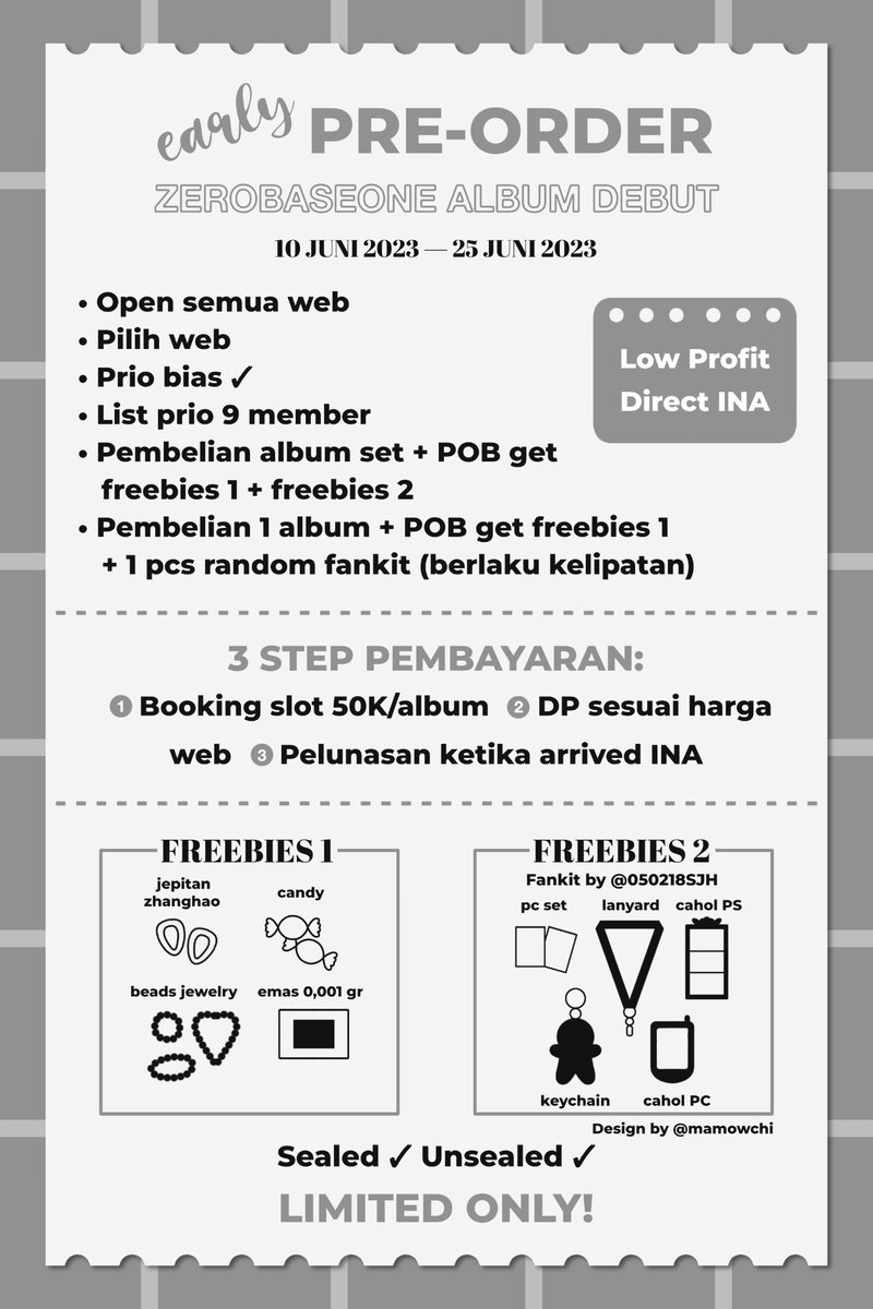 050218SJH's tweet photo. Help rt.
Open Early Pre-Order Zerobaseone Album Debut
priode [10-25 juni 2023]

Link Pemesanan : https://t.co/C9HQ0ot9KM 

Bandarlampung ✓
Tangerang ✓ https://t.co/kZkFX5xXnm