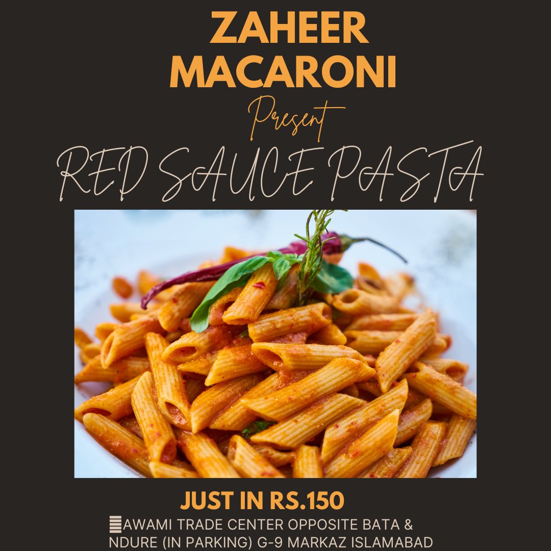 Zaheer_Macaroni's tweet photo. Red sauce PASTA added in menu 🍝
Please visit & try it!😊
#Zaheermacaroni #Homemade #redsauce #pasta #Retweetpls https://t.co/W9aKivcdLW